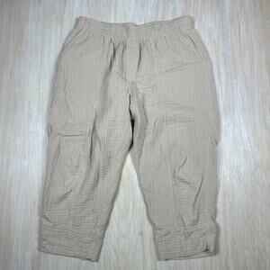 Madewell Taupe Double Gauze Pull On Pants Elastic Waist Casual Relaxed 1X